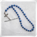 Fashion Hand-Made Glass Rosary Beads Bracelet and Cross for Praying (IO-CB085)